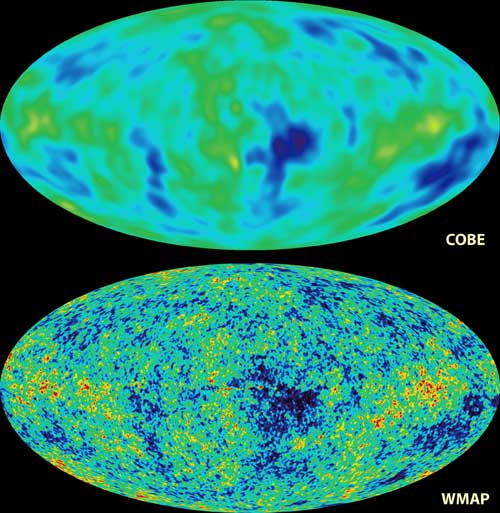 the fluctuations in the CMBR---galaxy seeds (COBE vs. WMAP)