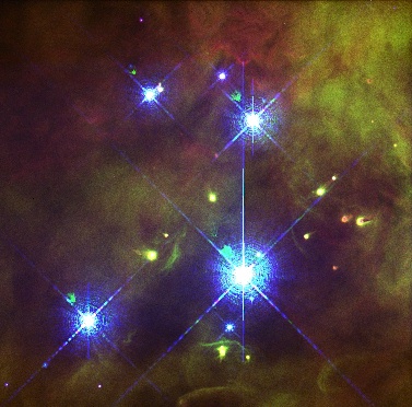 H II regions mark sites of star formation because they are formed by hot