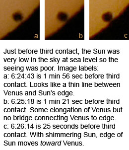black-drop effect of Venus transit at third contact