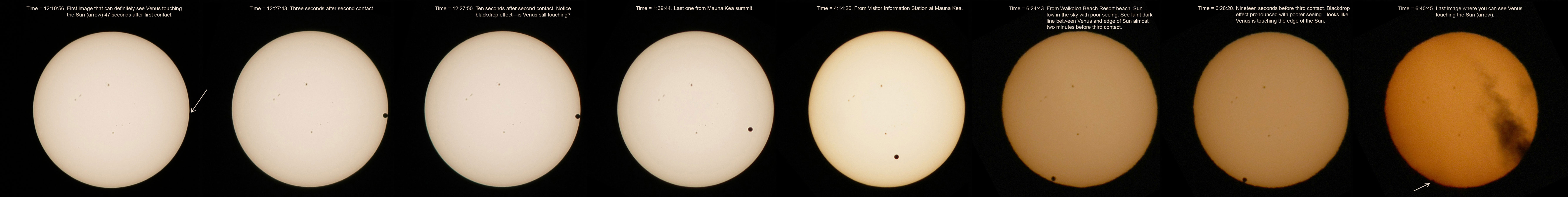 Venus Transit of Sun on June 5, 2012 as seen from Hawaii