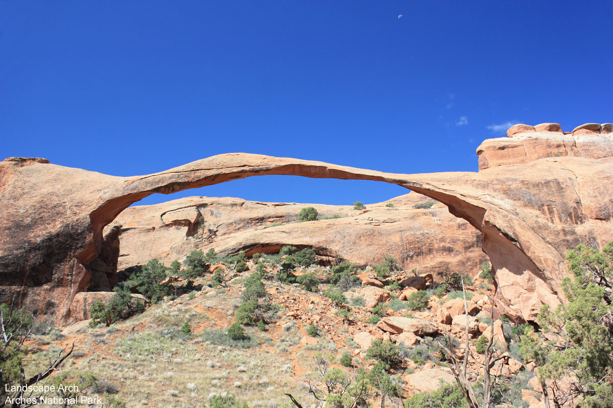Landscape Arch with Third Quarter Moon