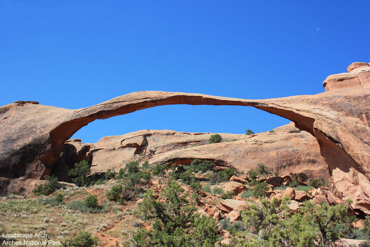 Landscape Arch with Third Quarter Moon