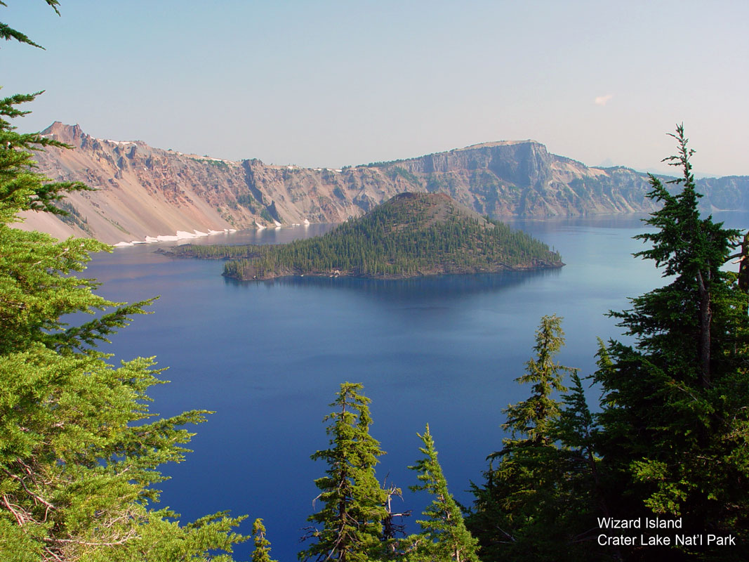 Wizard Island Crater Lake from Rim Village