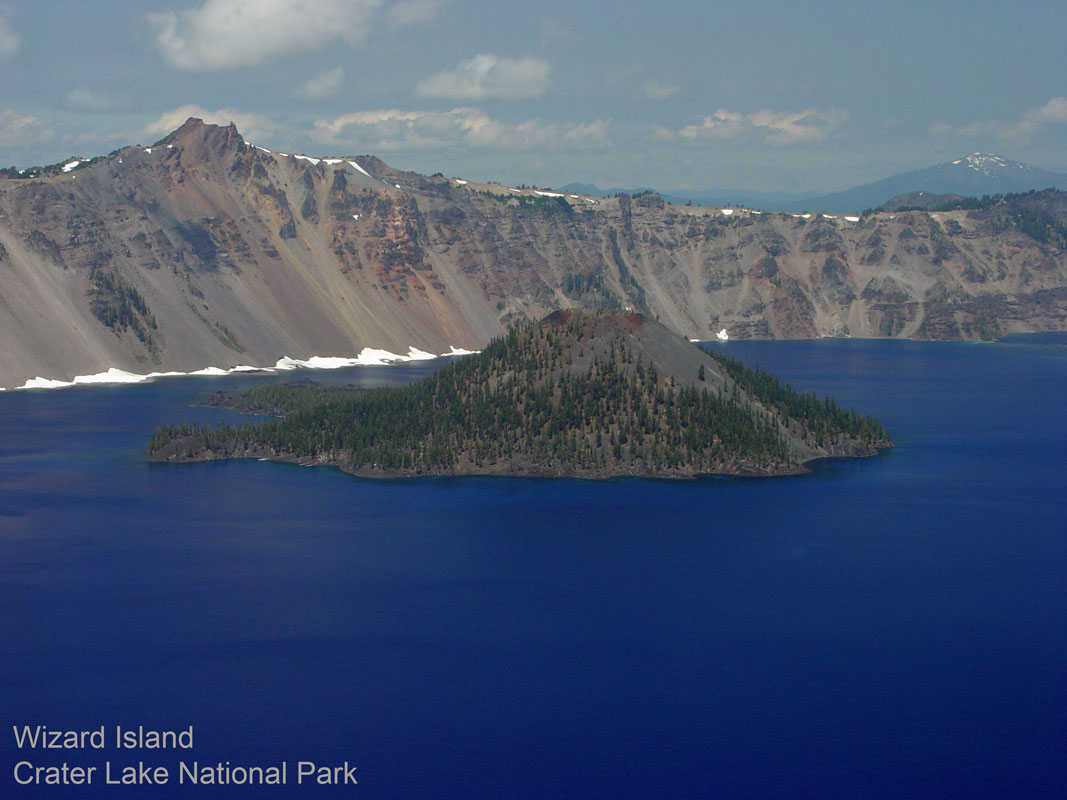 Wizard Island Crater Lake from Crater Lake Lodge