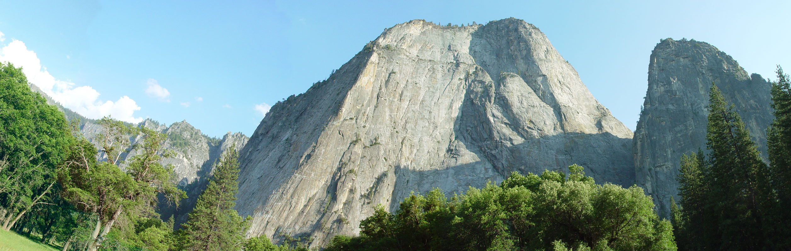 Cliffs in Yosemite, California from the valley floor