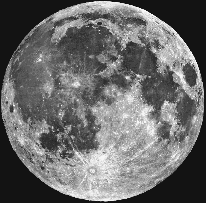 full moon with a telescope