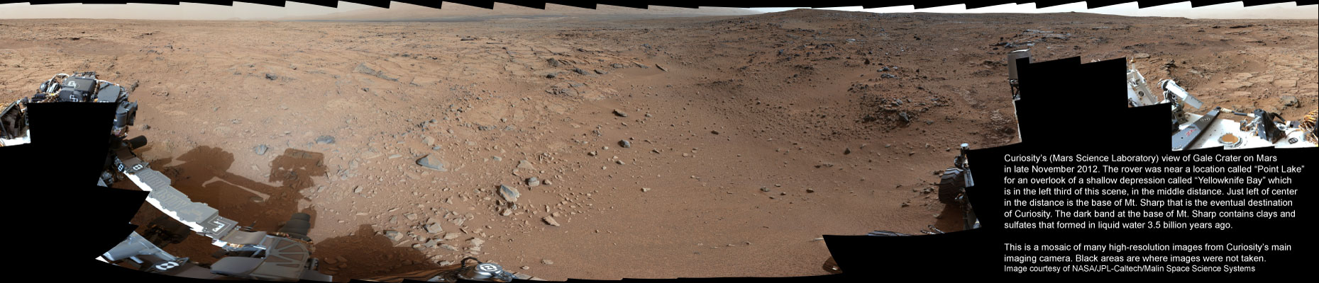 Gale Crater on Mars "Yellowknife Bay"