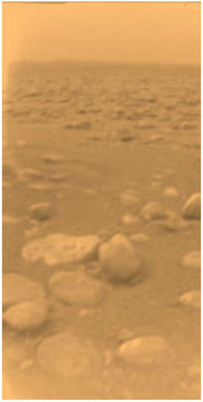 Huygen view of Titan surface in color