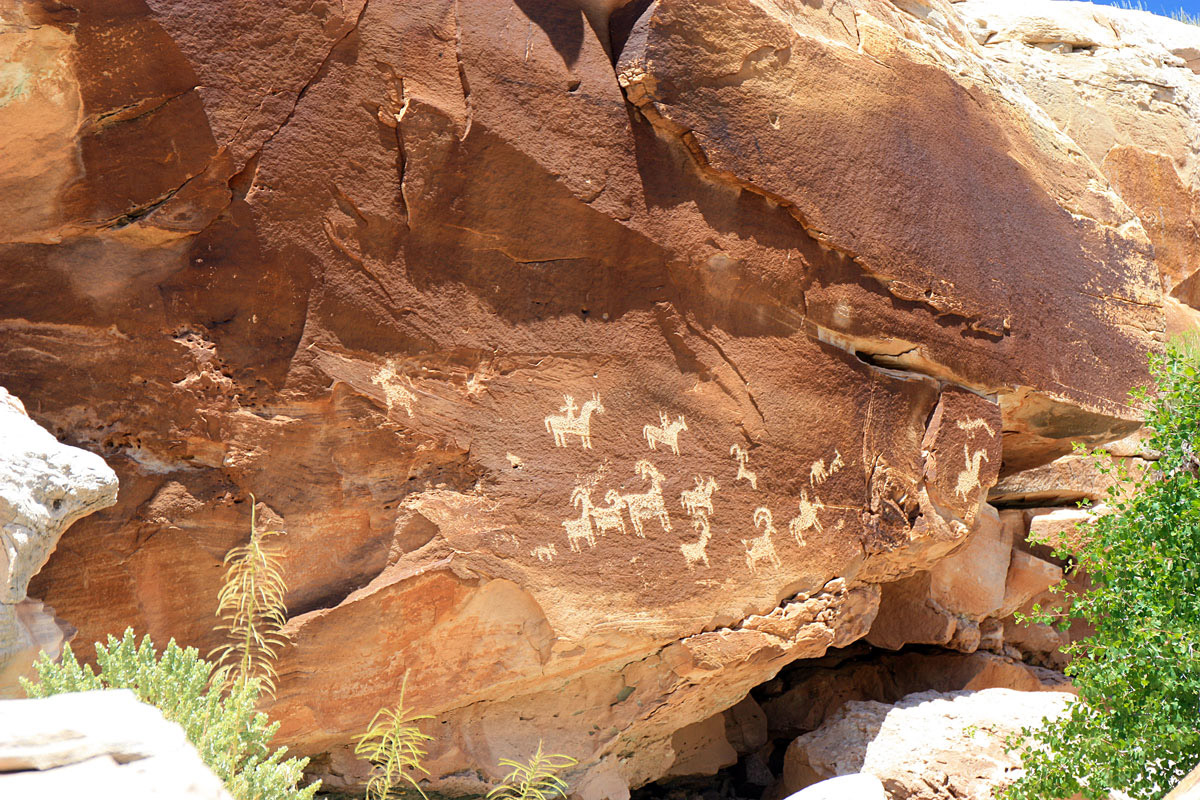 Close-up of petroglyphs