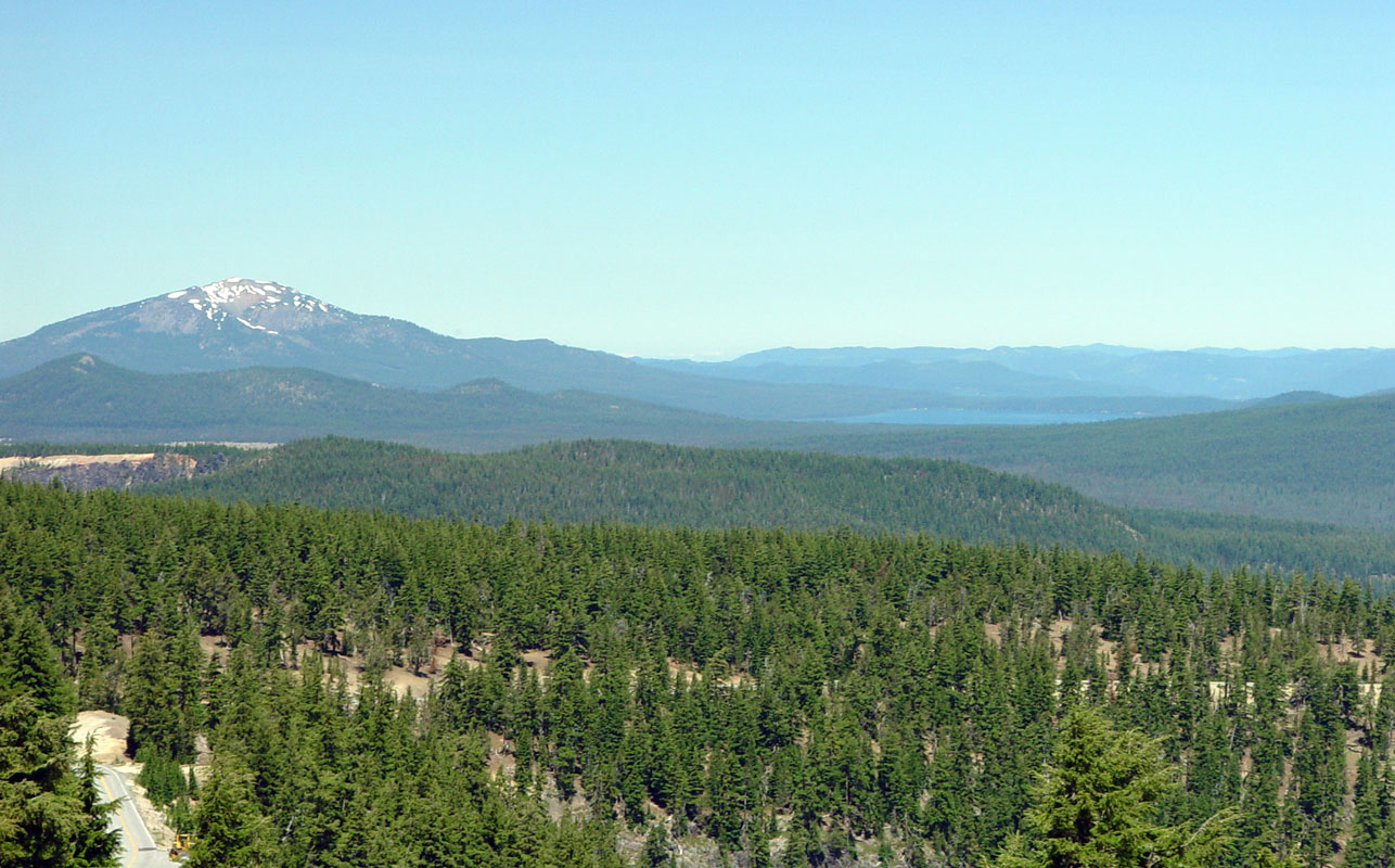 Mt Bailey and Diamond Lake as seen from Crater Lake